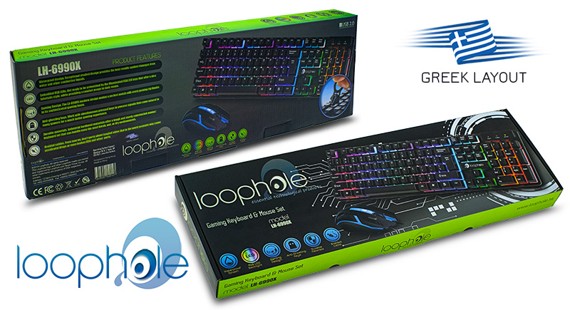 Loophole LH-6990X Σετ Gaming Πληκτρολόγιο με RGB φωτισμό & Ποντίκι GR