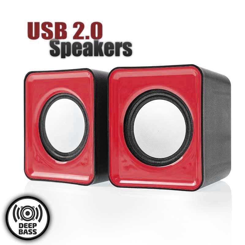 Kisonli Στέρεο Ηχεία USB 2.0 V310 Κόκκινο/Μαύρο